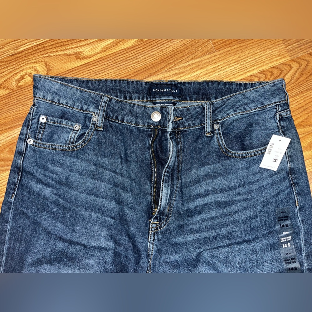 Aeropostale Dark Wash High Rise Wide Leg Jeans